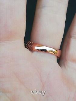 Vintage Solid Silver Vermeil Ring 925 Garnet Designer Band