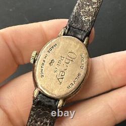 Vintage Solid Silver Wristwatch Silver Tank OBREY Mechanical