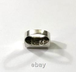 Vintage TANK ring in solid silver and vermeil ART DECO jewelry Size 53