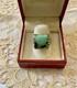 Vintage Unique Tank Ring Solid Silver Crafted Genuine Chrysoprase