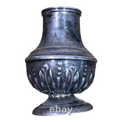 Vintage antique engraved solid silver salt and pepper shakers