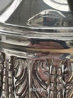 Vintage crystal carafe with solid 925 silver mount Topazio Portugal sterling