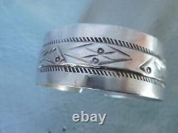 Vintage gray fish solid silver cuff bracelet for men and women from Tunisia.