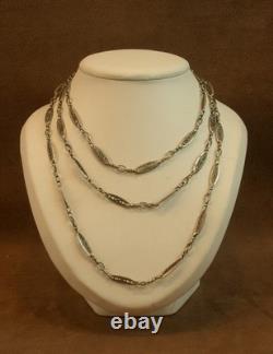 Vintage long silver necklace