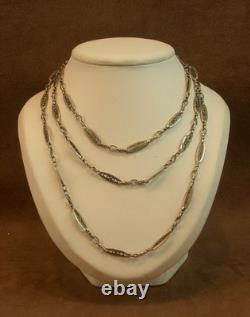 Vintage long silver necklace