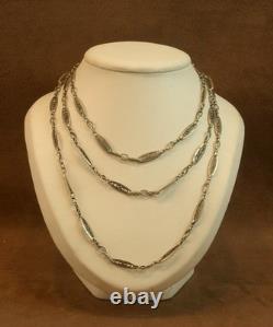 Vintage long silver necklace