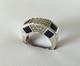 Vintage Modernist Solid Silver Ring By Valles Dordal With Stones, Size T56