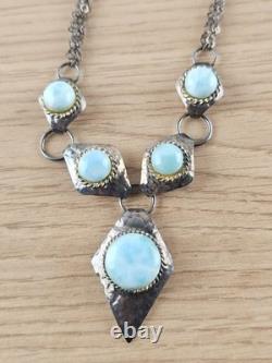 Vintage retro necklace with heavy pendant in solid 925 silver collectible