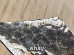 Vintage retro necklace with heavy pendant in solid 925 silver collectible