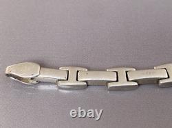 Vintage solid silver curb bracelet jewelry H link bracelet Hermès