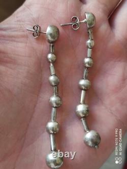 Vintage solid silver dangling earrings
