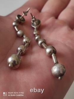 Vintage solid silver dangling earrings
