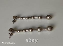 Vintage solid silver dangling earrings