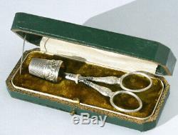 Violet Silver Old Sewing Kit Sewing Set Scissors Sewing Box