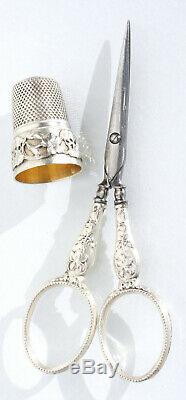 Violet Silver Old Sewing Kit Sewing Set Scissors Sewing Box