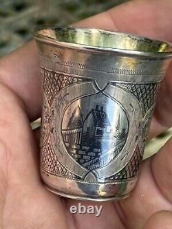 Vodka Cup & Russian Sterling Silver & Russia & Antique