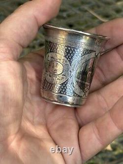 Vodka Cup & Russian Sterling Silver & Russia & Antique