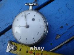 Watch A Gousset Silver Coq Et Chaine / Watch Ancienne