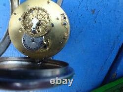 Watch A Gousset Silver Coq Et Chaine / Watch Ancienne