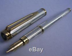 Waterman Fountain Pen Solid Silver Gold 18 C Old From Around 1980 Collection