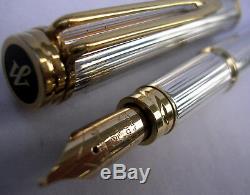 Waterman Fountain Pen Solid Silver Gold 18 C Old From Around 1980 Collection