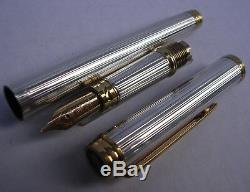 Waterman Fountain Pen Solid Silver Gold 18 C Old From Around 1980 Collection