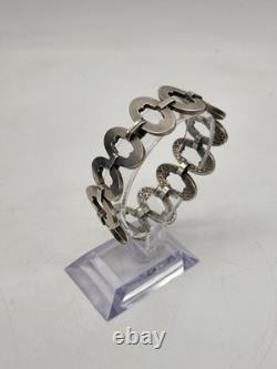 Zk17-Ancient bracelet in sterling silver 800 crab hallmark 58 g vintage jewelry