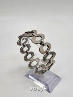 Zk17-Ancient bracelet in sterling silver 800 crab hallmark 58 g vintage jewelry