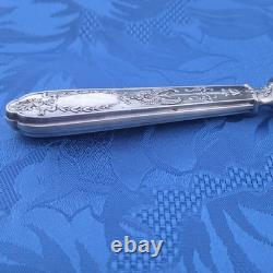 09l34 Ancienne Pelle A Tarte Manche Argent Massif Fourre Minerve Style Empire
