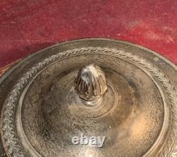10/12 cm Ancien couvercle argent massif, sucrier, bonbonniere, (A & Lopisgich)