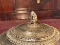 10/12 cm Ancien couvercle argent massif, sucrier, bonbonniere, (A & Lopisgich)