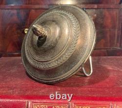 10/12 cm Ancien couvercle argent massif, sucrier, bonbonniere, (A & Lopisgich)