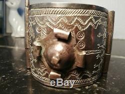 186gr Ancien Bracelet Berbère Argent massif/Kabyle-Ancien Bijou Ethnique