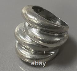 21Grs ancienne bague argent massif jonc bague haute dôme silver ring