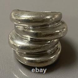 21Grs ancienne bague argent massif jonc bague haute dôme silver ring