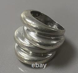 21Grs ancienne bague argent massif jonc bague haute dôme silver ring