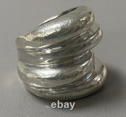 21Grs ancienne bague argent massif jonc bague haute dôme silver ring