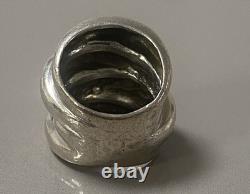 21Grs ancienne bague argent massif jonc bague haute dôme silver ring