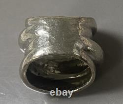 21Grs ancienne bague argent massif jonc bague haute dôme silver ring