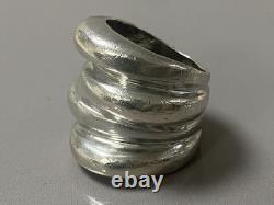21Grs ancienne bague argent massif jonc bague haute dôme silver ring