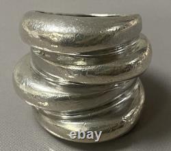 21Grs ancienne bague argent massif jonc bague haute dôme silver ring