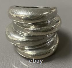 21Grs ancienne bague argent massif jonc bague haute dôme silver ring
