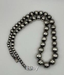 2 Ancien Collier Argent Massif Perles Ronde Bijou Vintage 80s 90s