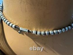 2 Ancien Collier Argent Massif Perles Ronde Bijou Vintage 80s 90s