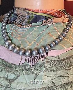 2 Ancien Collier Argent Massif Perles Ronde Bijou Vintage 80s 90s