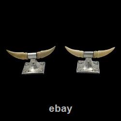 2 Porte Couteaux Ancien En Argent Massif, Edward John Haseler & Noble Haseler