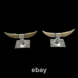2 Porte Couteaux Ancien En Argent Massif, Edward John Haseler & Noble Haseler