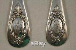 3 Couverts Ancien Argent Massif 800 Antique Solid Silver Cutlery 430gr