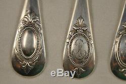 3 Couverts Ancien Argent Massif 800 Antique Solid Silver Cutlery 430gr