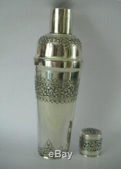 608GR ARGENT MASSIF CAMBODGE INDOCHINE SHAKER gobelets ancien service a Cocktail